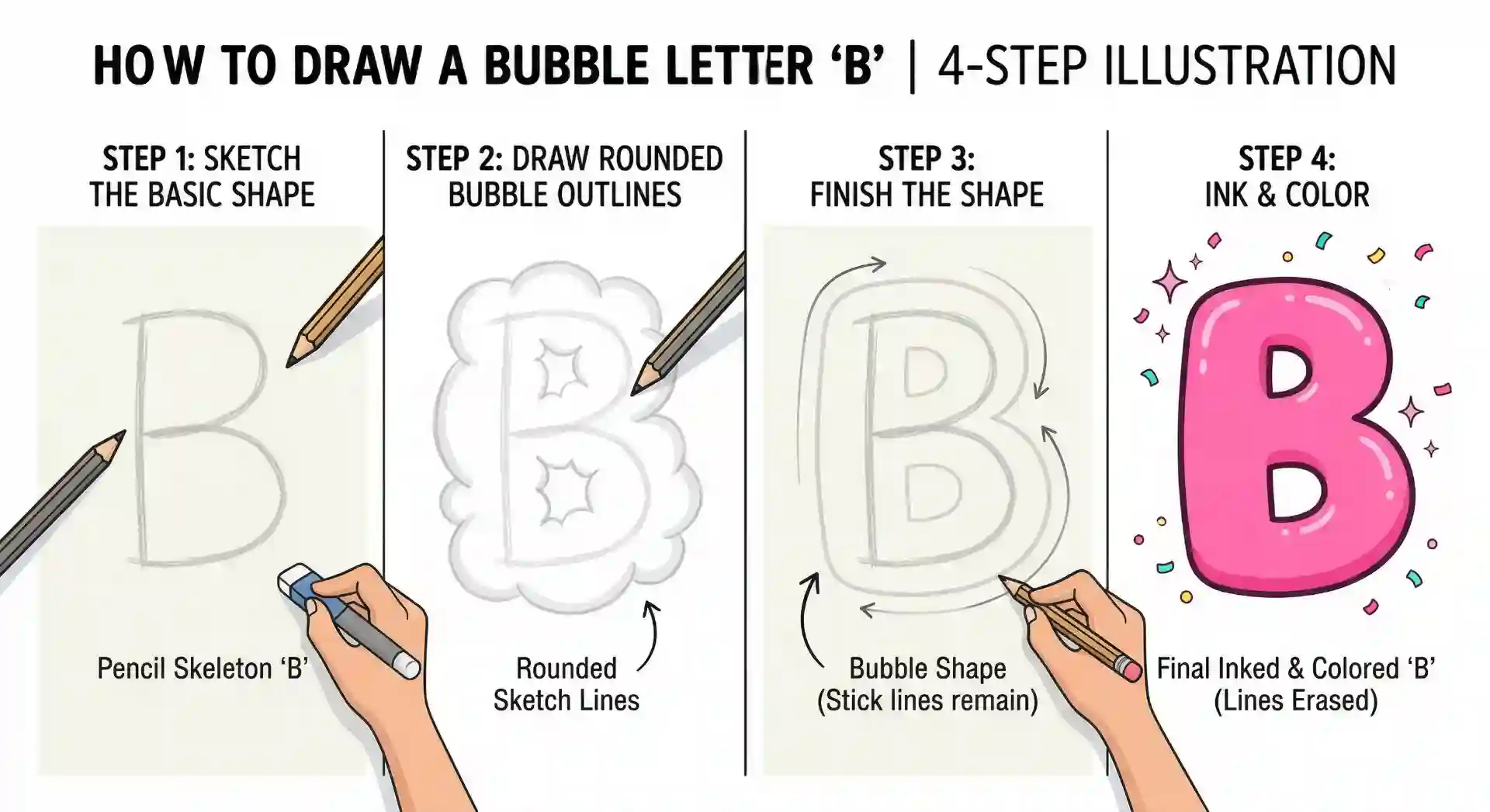 how to draw a bubble letter