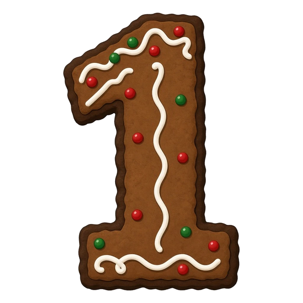 Christmas gingerbread bubble number 1