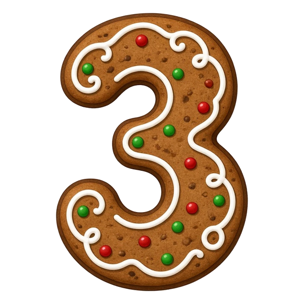 Christmas gingerbread bubble number 3