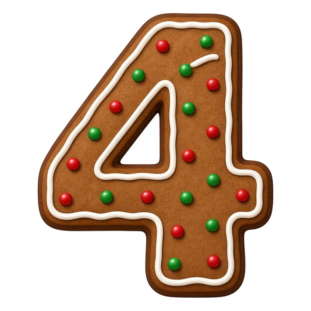 Christmas gingerbread bubble number 4
