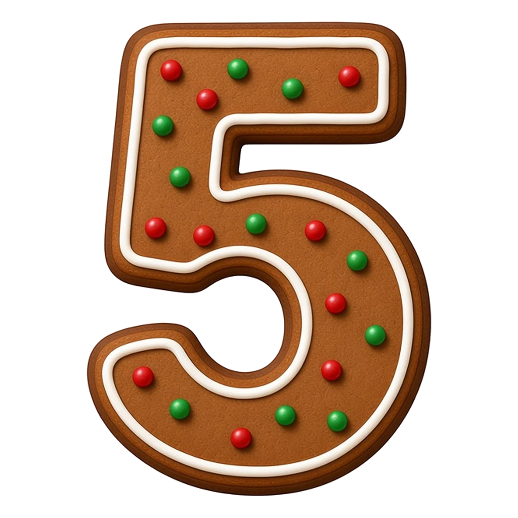 Christmas gingerbread bubble number 5