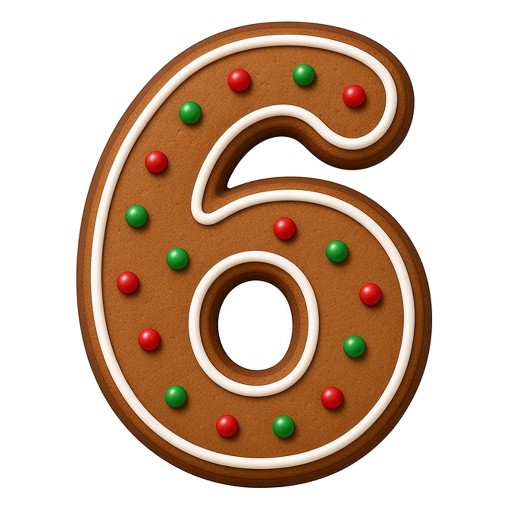 Christmas gingerbread bubble number 6