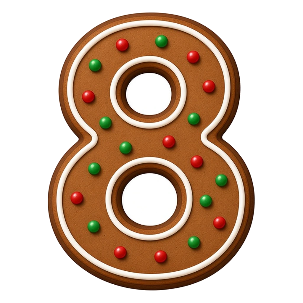 Christmas gingerbread bubble number 8