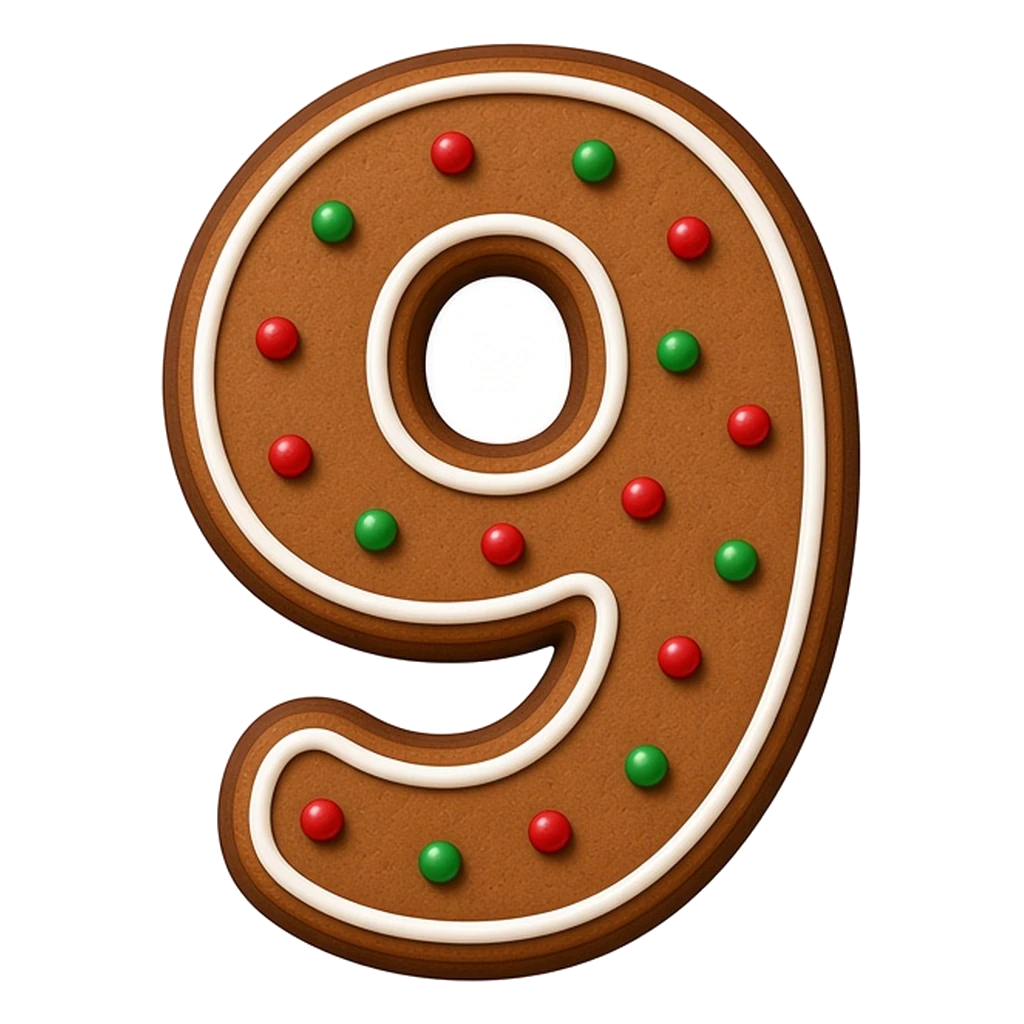 Christmas gingerbread bubble number 9