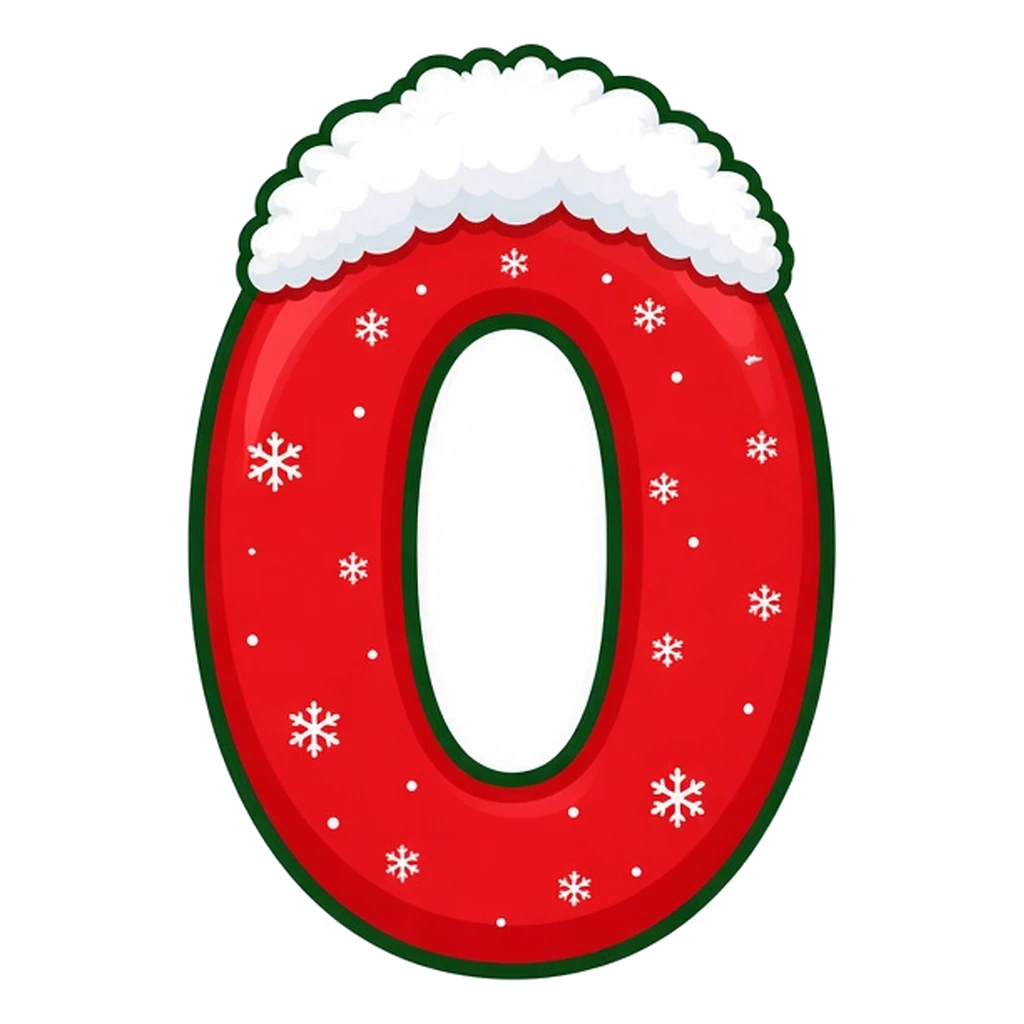 Christmas snow-capped bubble number 0