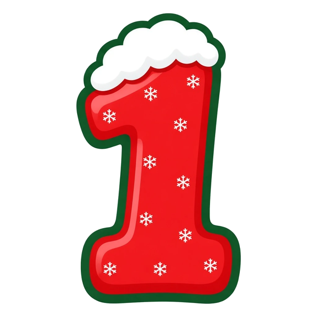 Christmas snow-capped bubble number 1