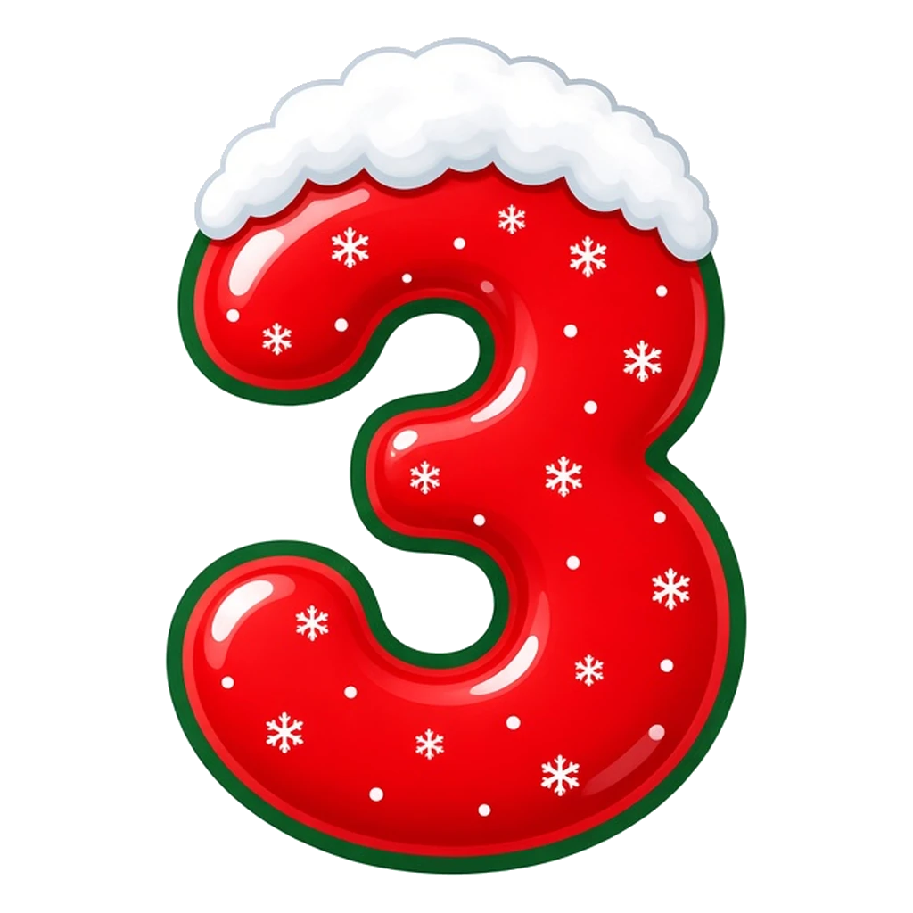 Christmas snow-capped bubble number 3