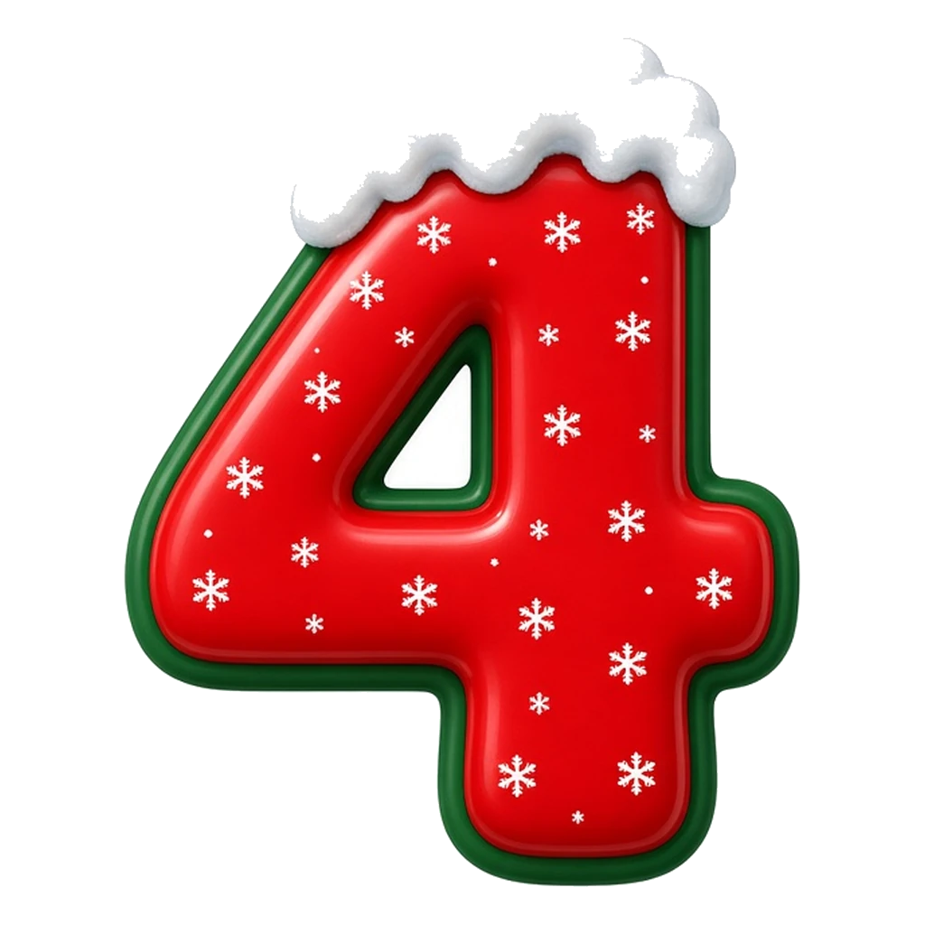 Christmas snow-capped bubble number 4