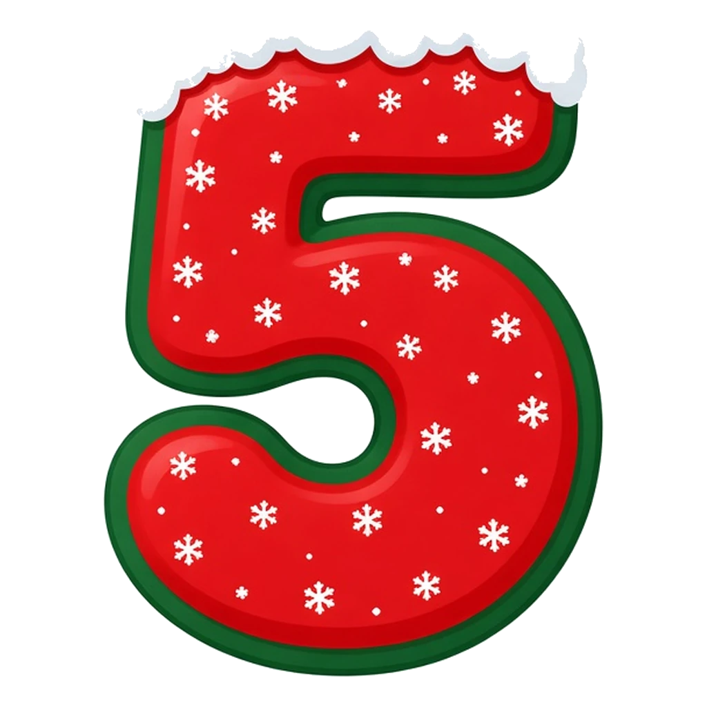 Christmas snow-capped bubble number 5