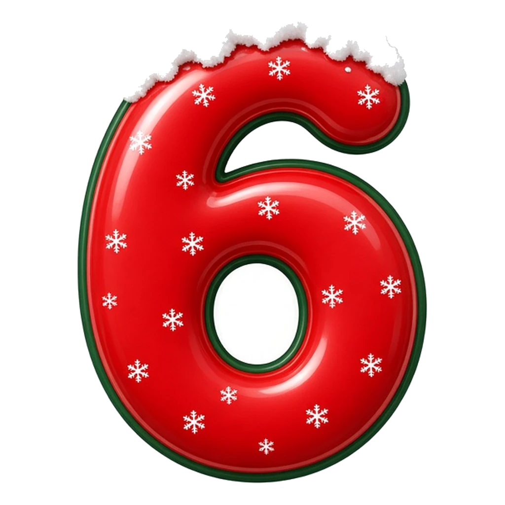 Christmas snow-capped bubble number 6