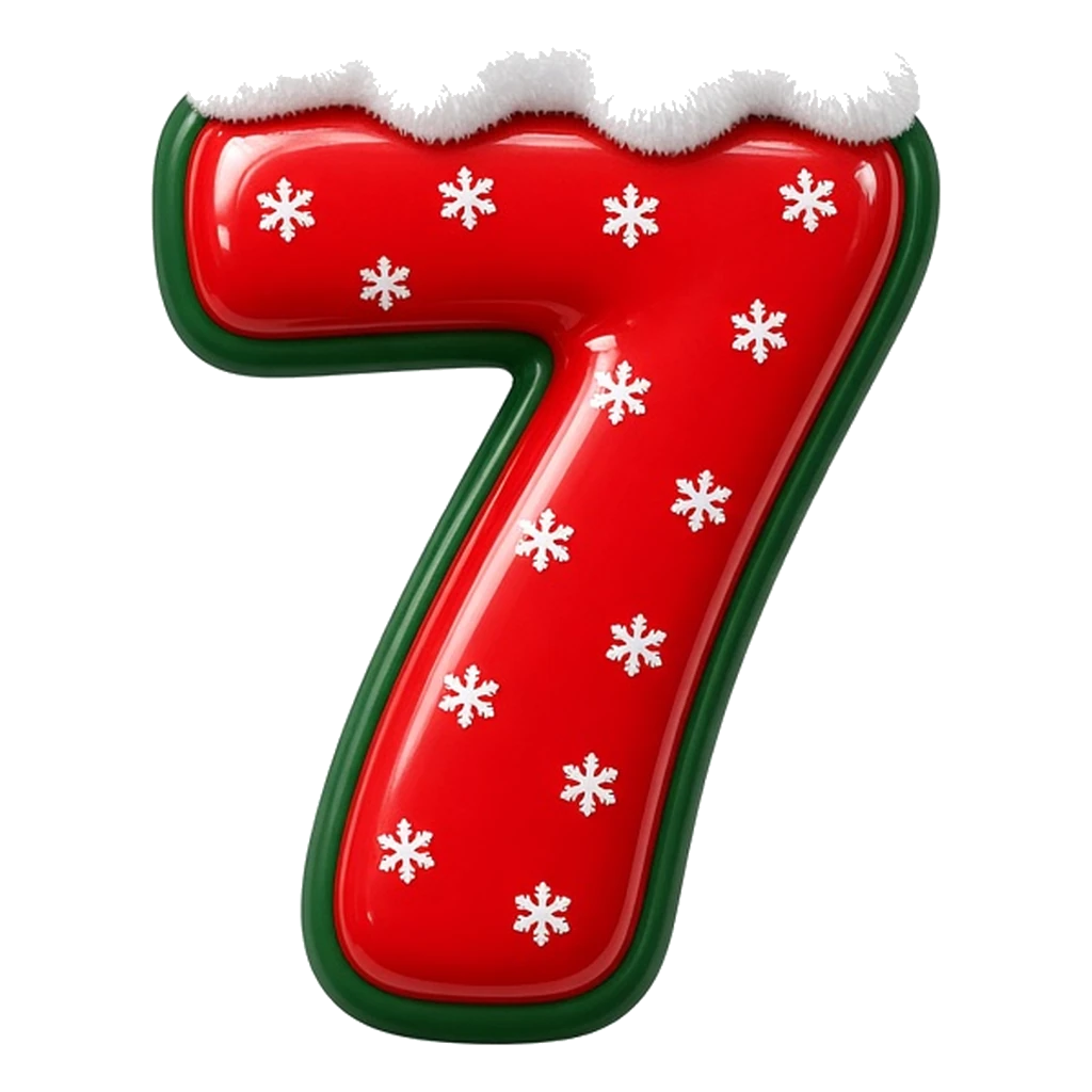 Christmas snow-capped bubble number 7