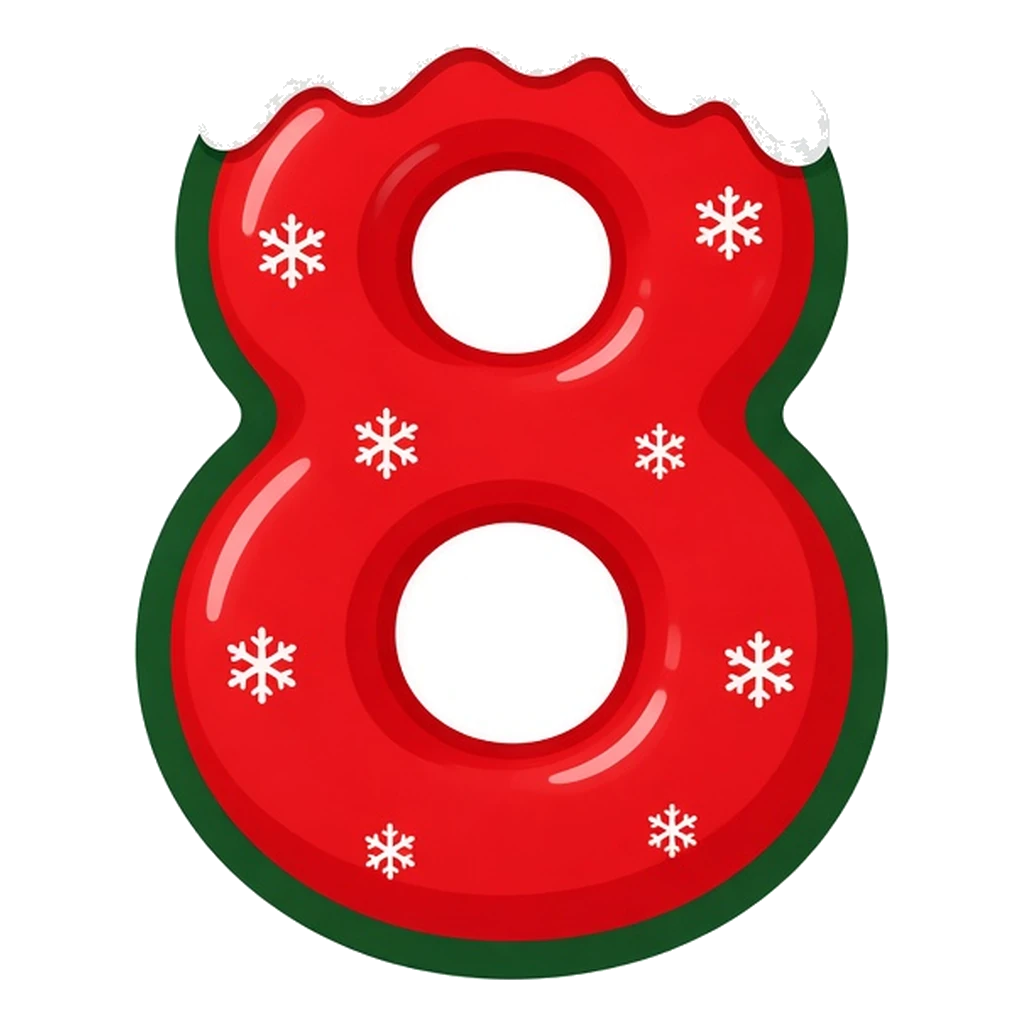 Christmas snow-capped bubble number 8