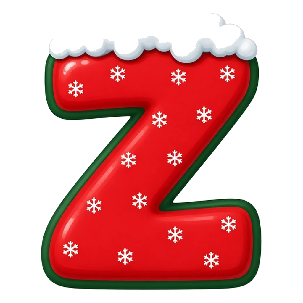 Christmas snow-capped bubble letter Z