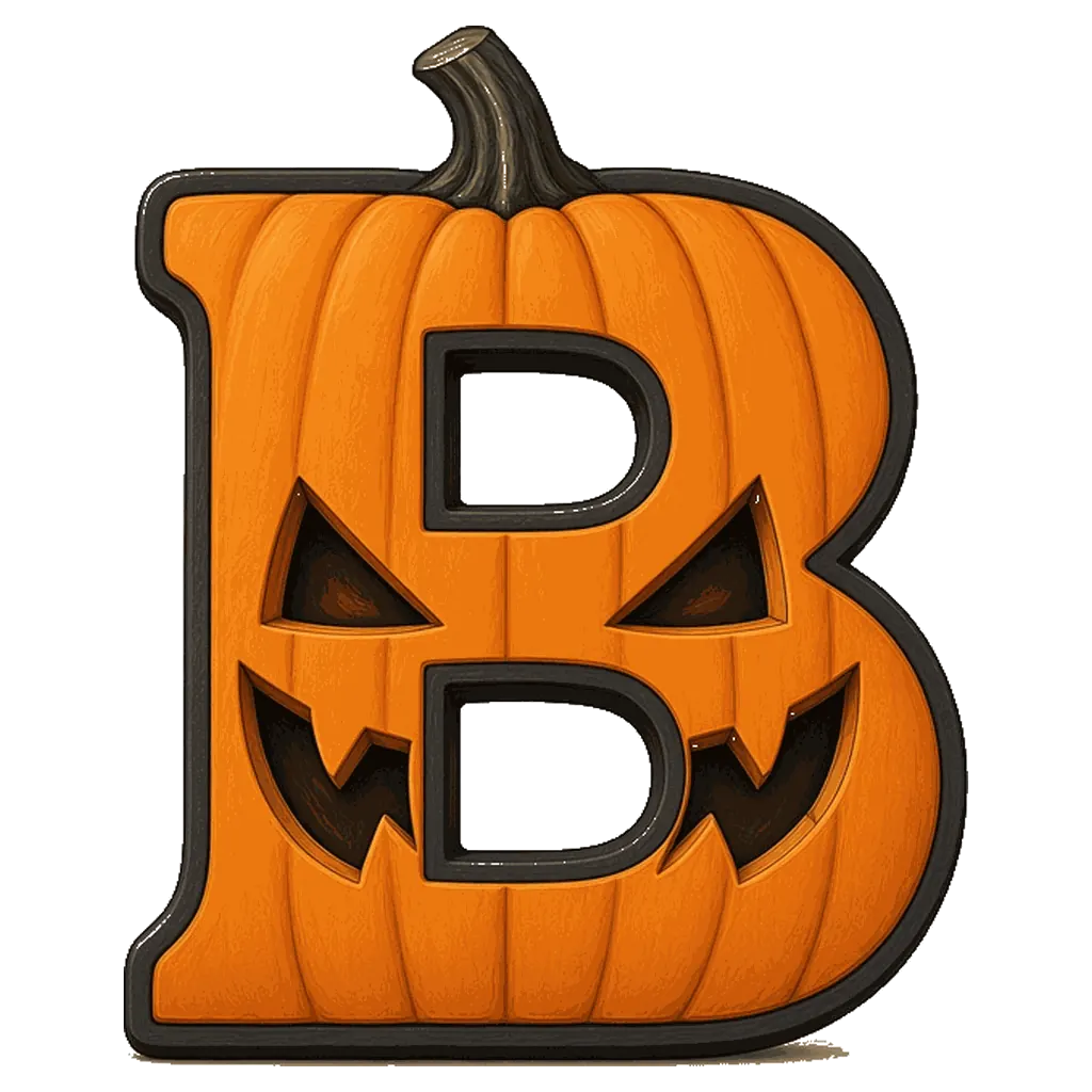 Halloween bubble letter B