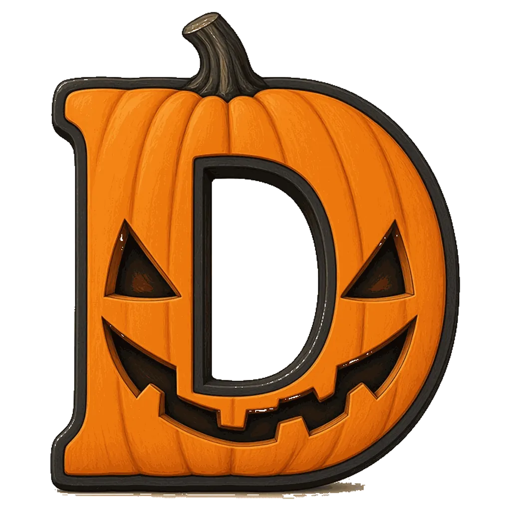Halloween bubble letter D