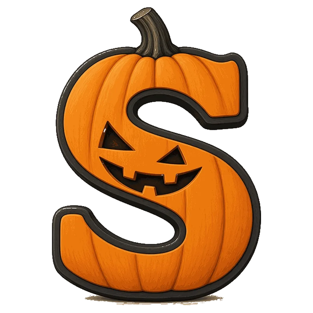 Halloween bubble letter S