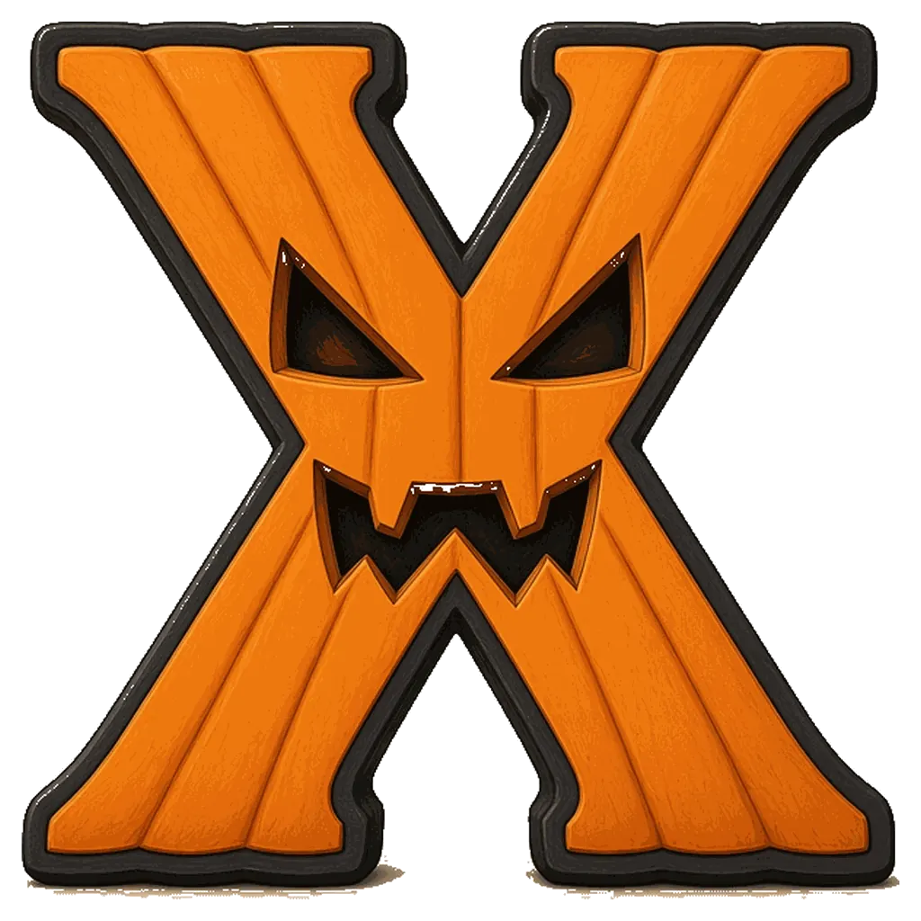 Halloween bubble letter X