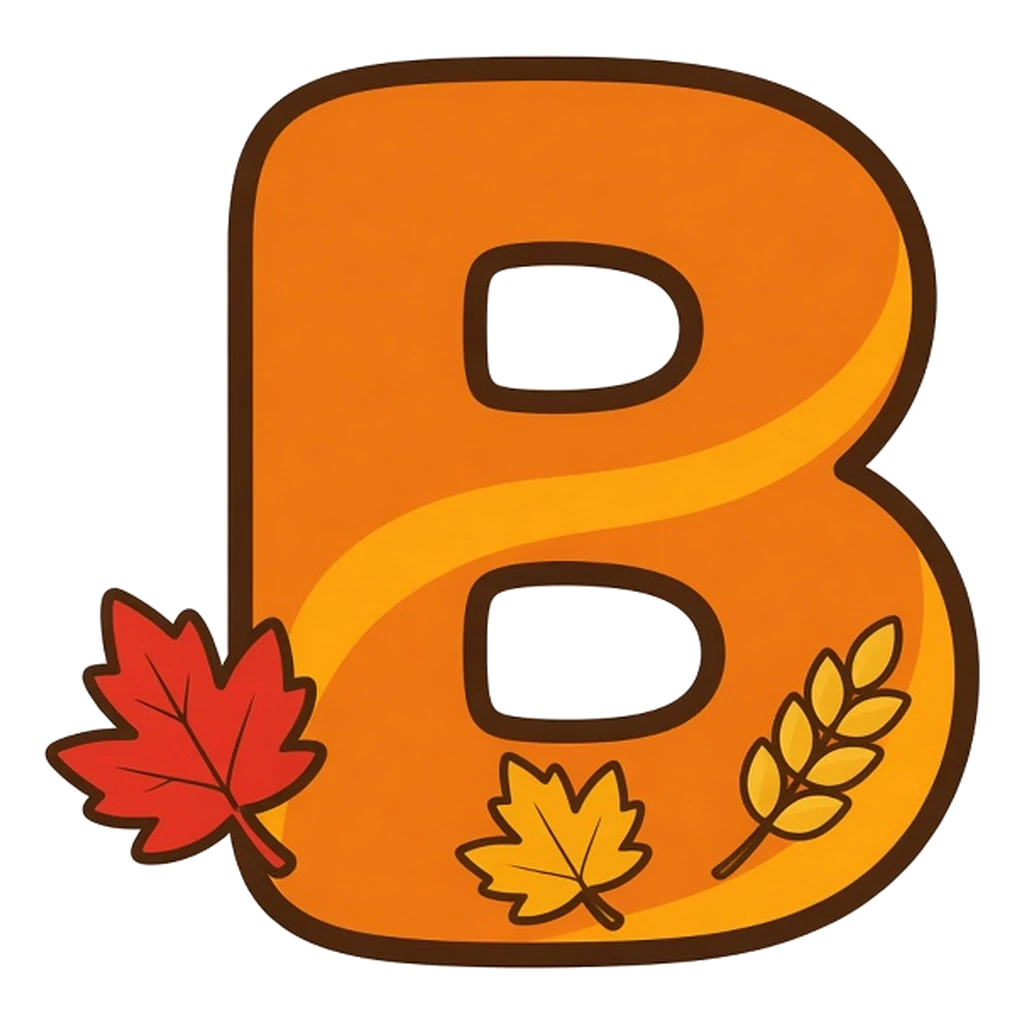 Thanksgiving bubble letter B