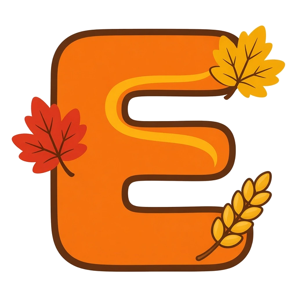 Thanksgiving bubble letter E