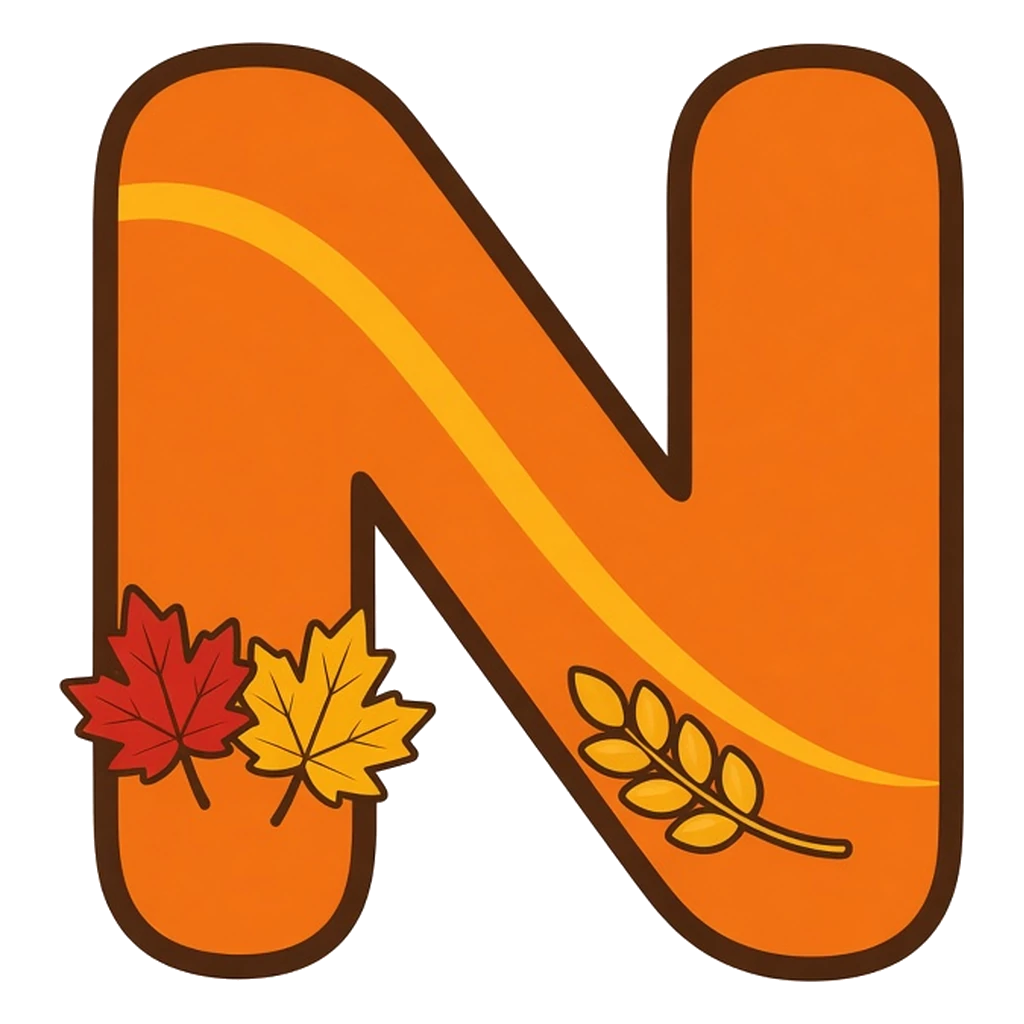 Thanksgiving bubble letter N
