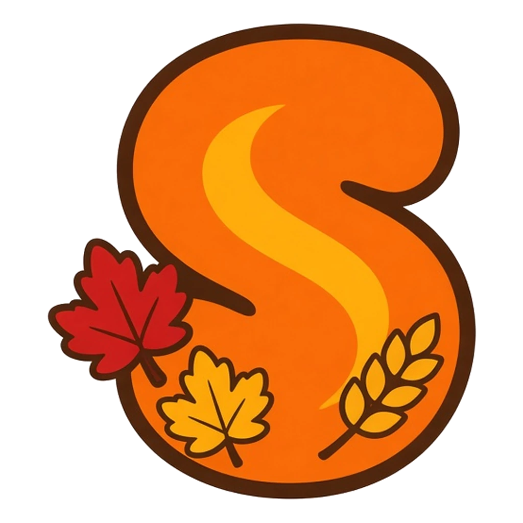 Thanksgiving bubble letter S