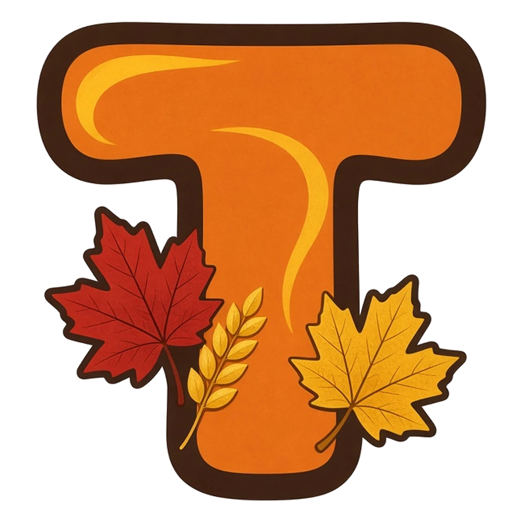 Thanksgiving bubble letter T