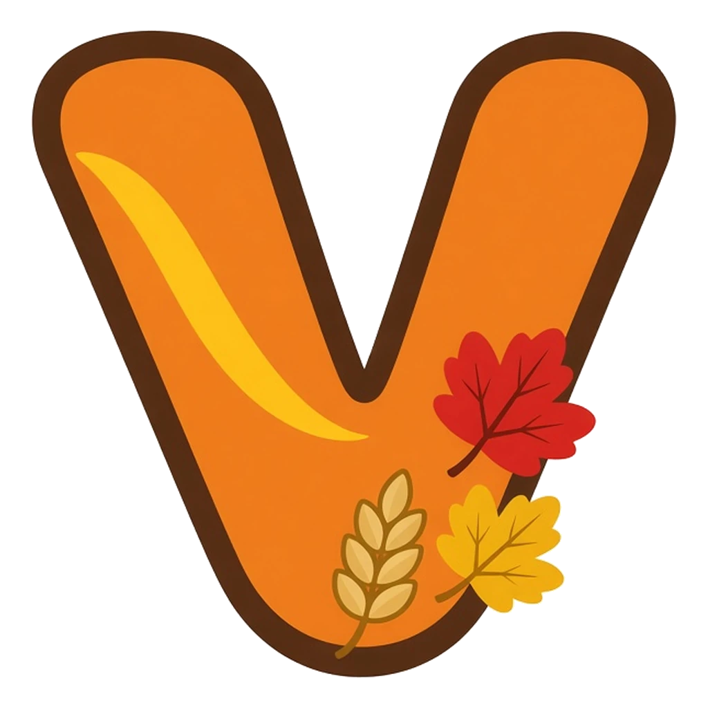 Thanksgiving bubble letter V
