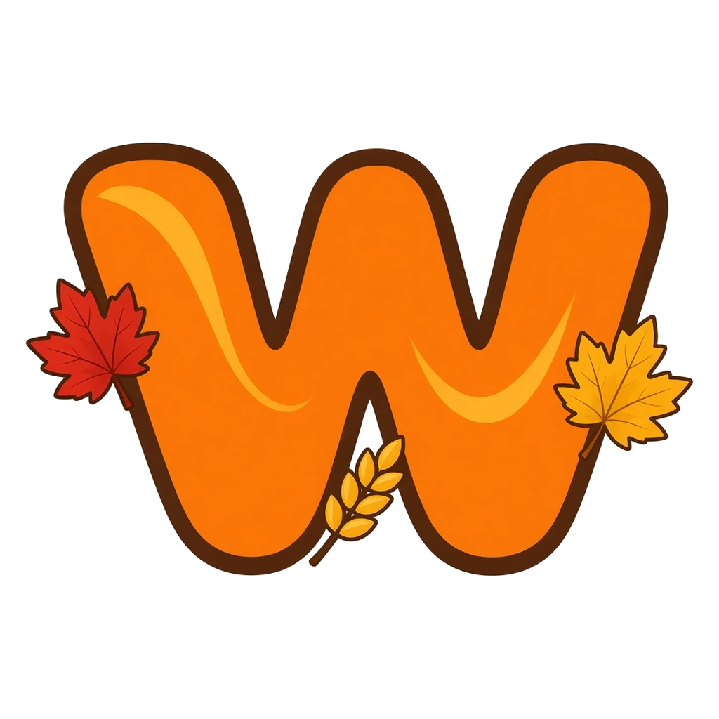 Thanksgiving bubble letter W