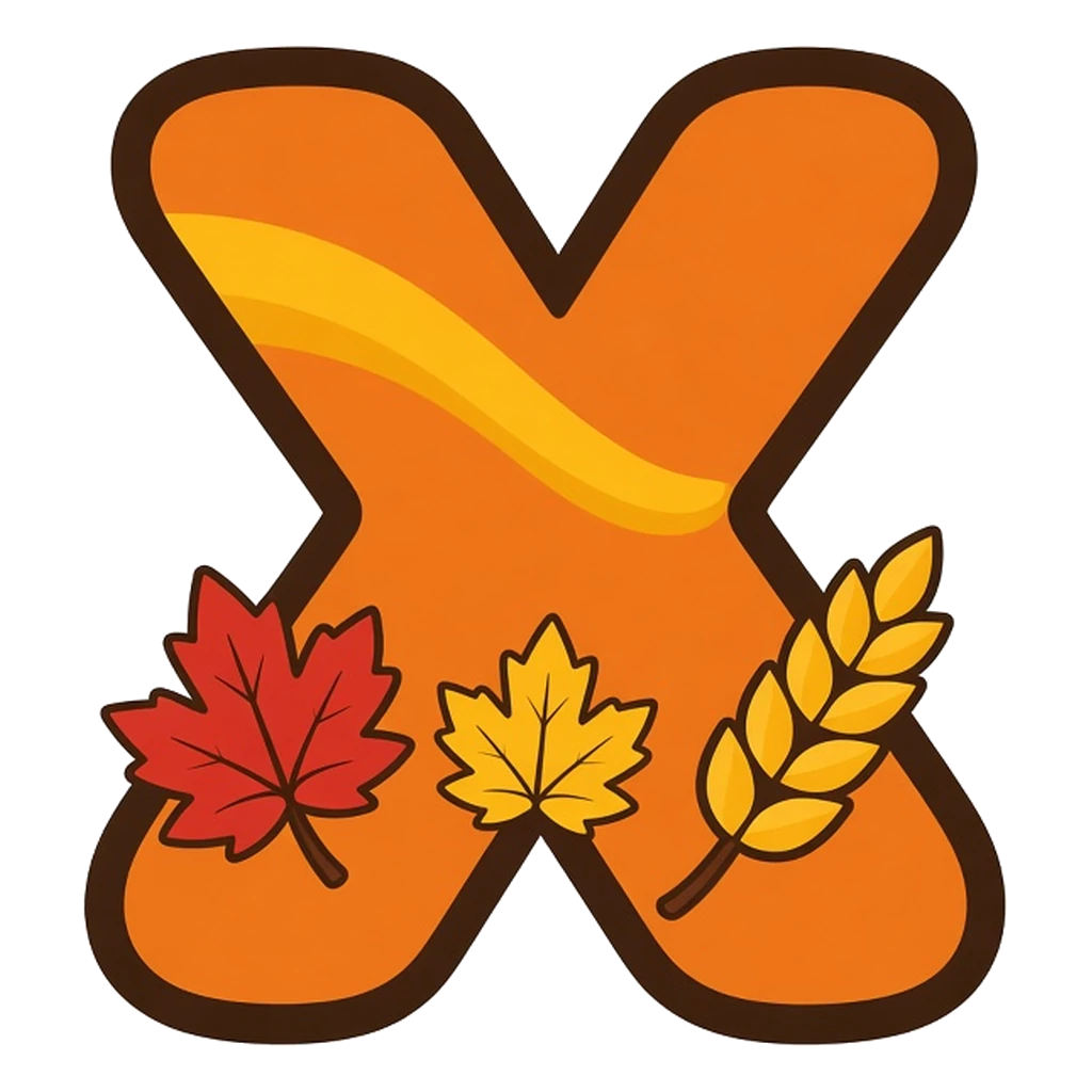 Thanksgiving bubble letter X